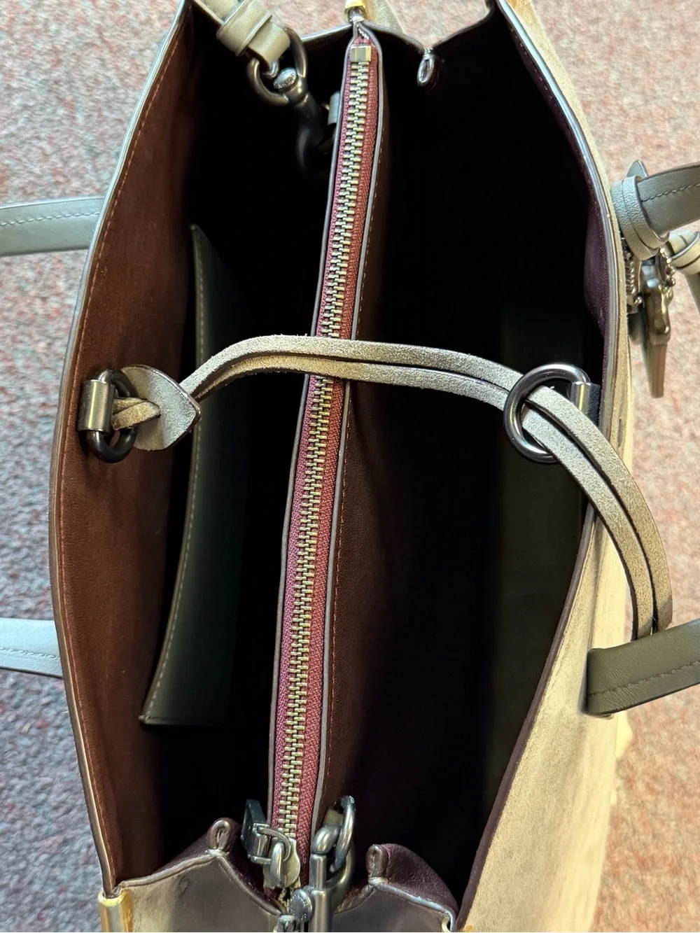 Coach 1941 Cooper Carryall Gray Suede Tote and Crossbody Strap